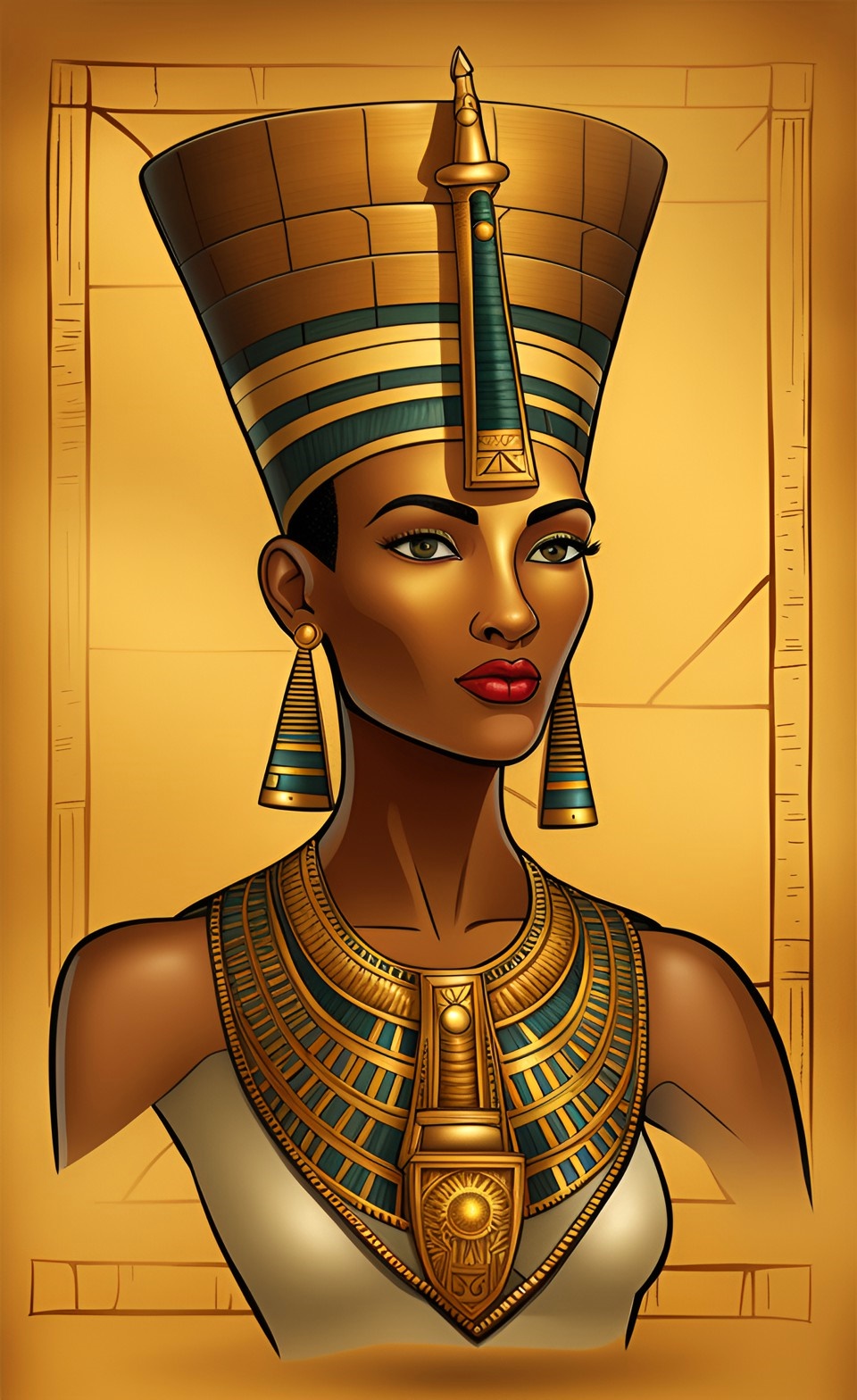 Queen Nefertiti With Her Beautiful Tan Dusky Caramel Brown Skin Mixed391