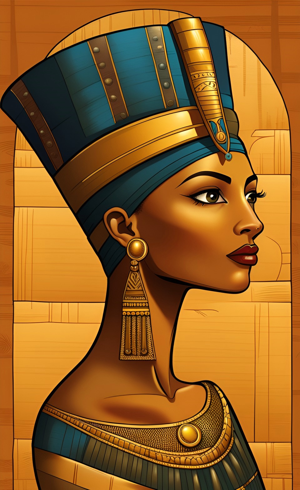 Queen Nefertiti With Her Beautiful Tan Dusky Caramel Brown Skin Mixed394