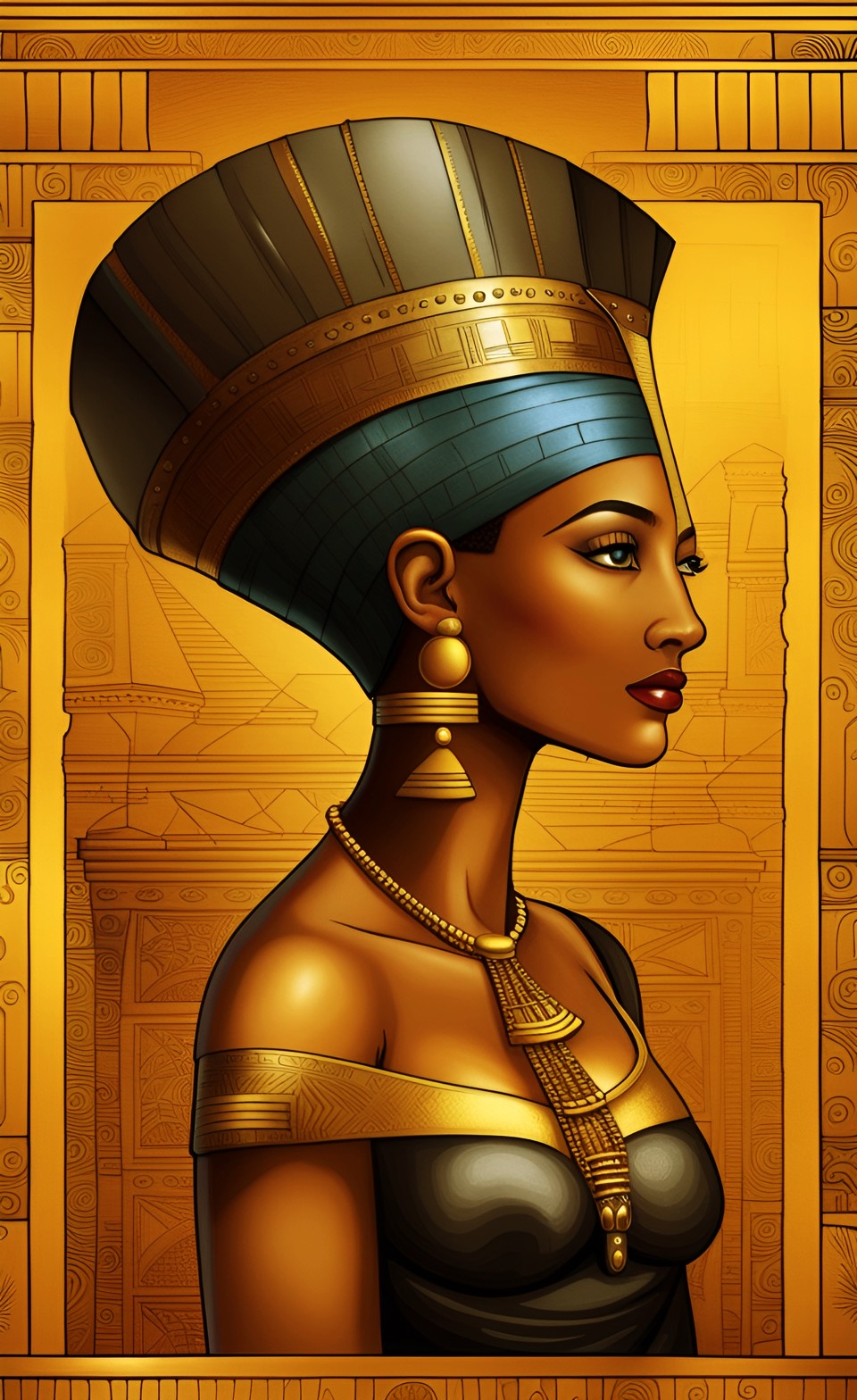 Queen Nefertiti With Her Beautiful Tan Dusky Caramel Brown Skin Mixed395