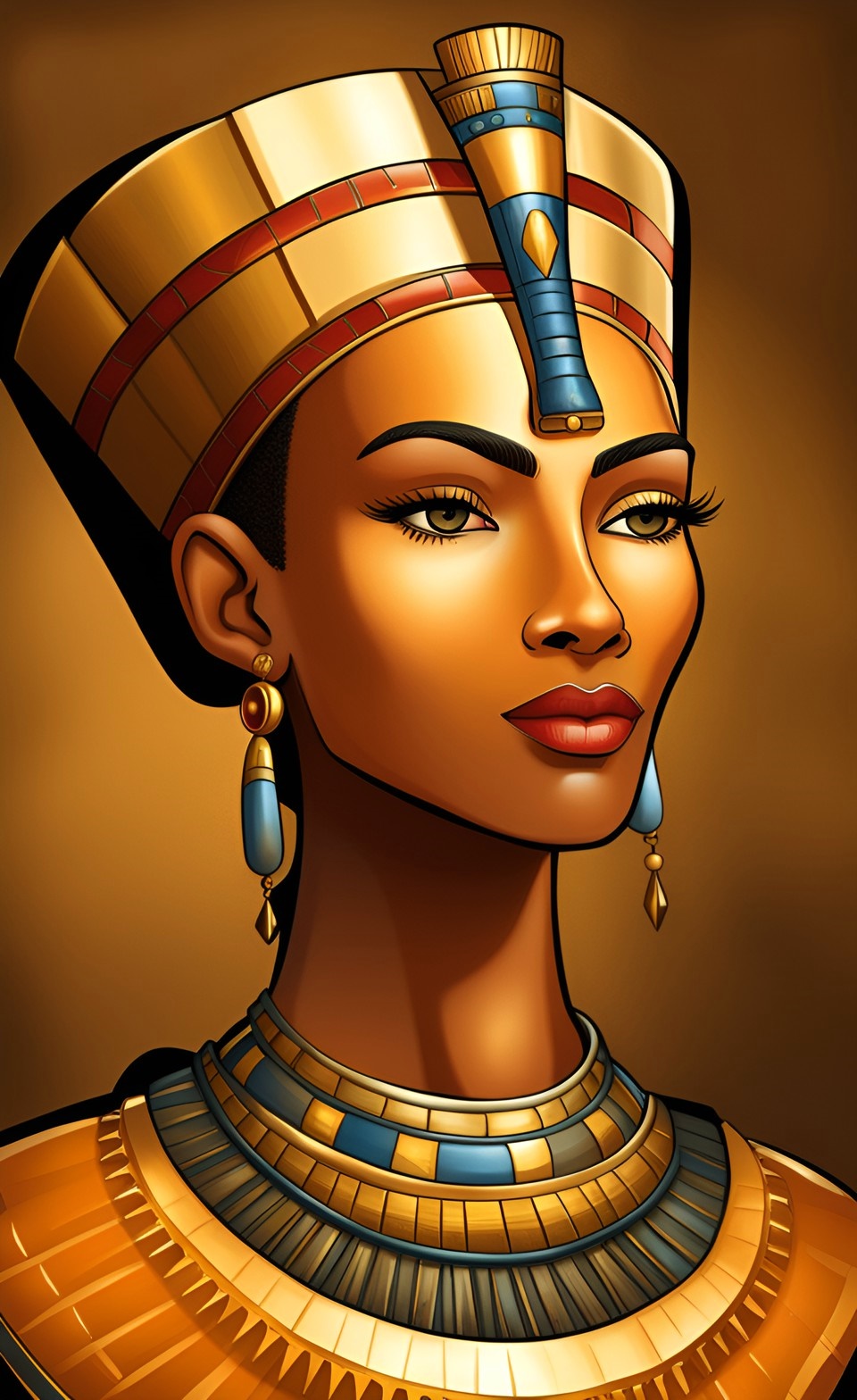 Queen Nefertiti With Her Beautiful Tan Dusky Caramel Brown Skin Mixed396