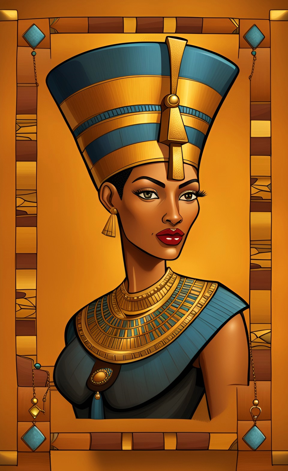 Queen Nefertiti With Her Beautiful Tan Dusky Caramel Brown Skin Mixed397