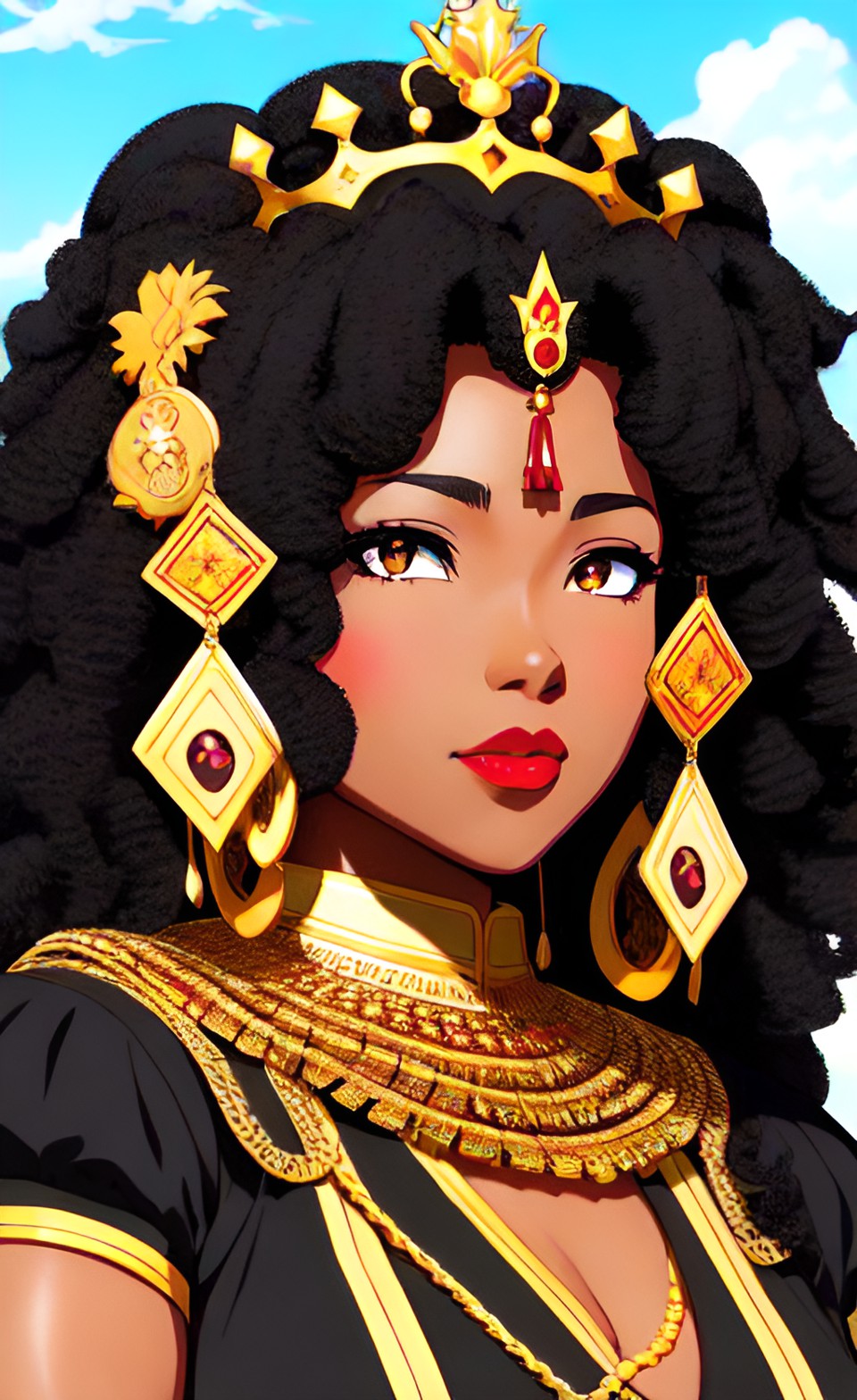 Mixed-race Queen of SHEBA and princess art work Mixed410