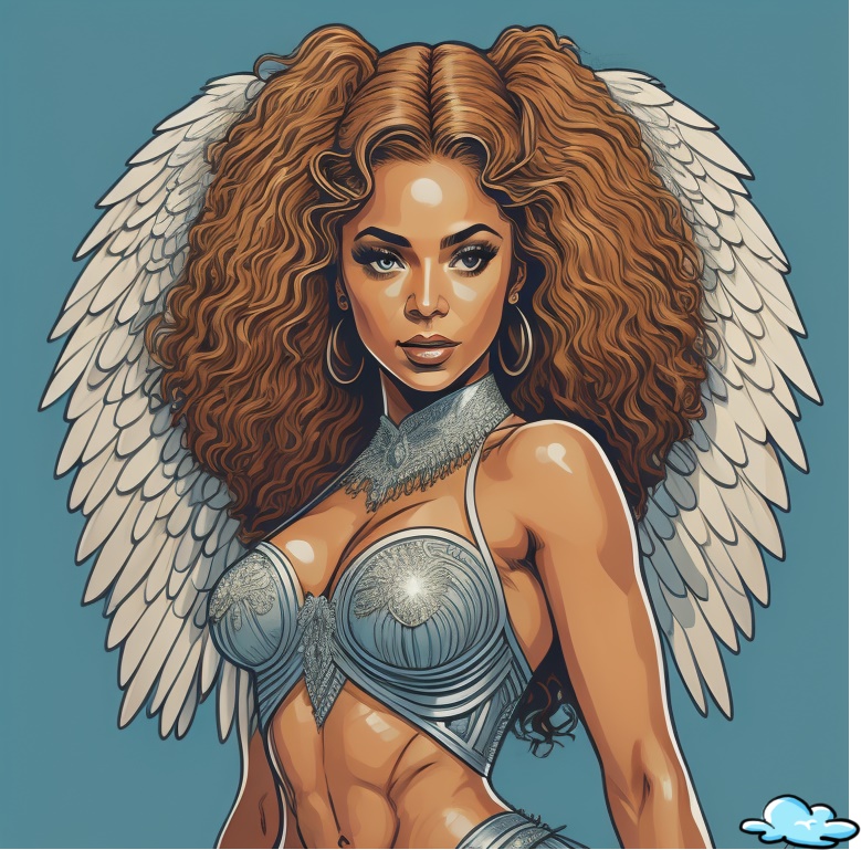 Beautiful mixed-race powerful feminine angel Powerf10