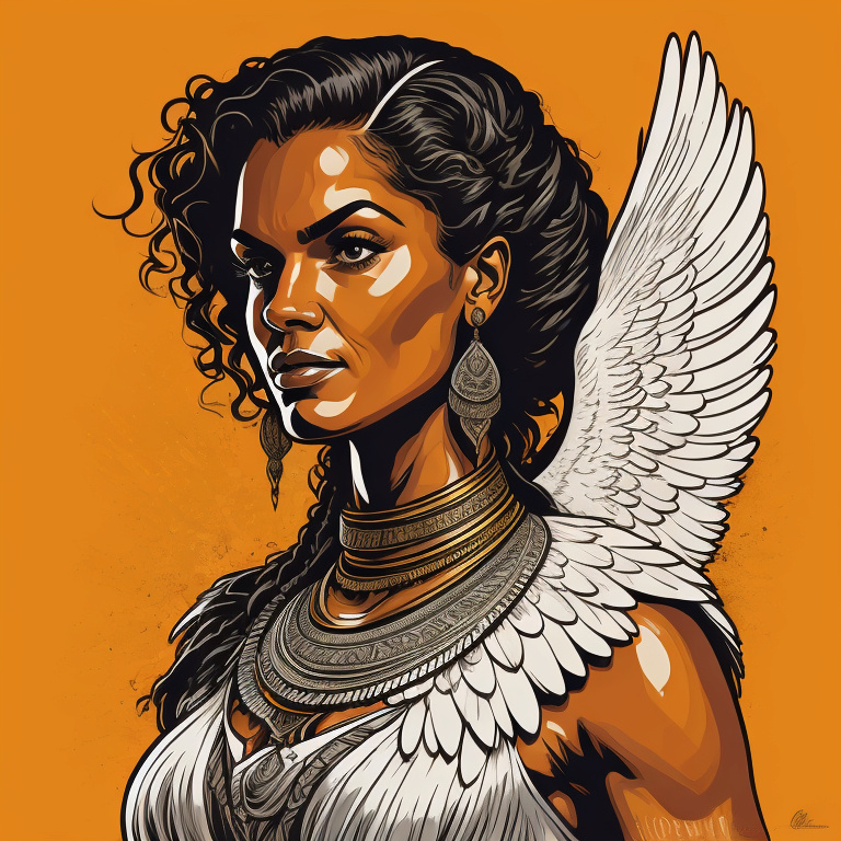 powerful feminine mixed-race black angel Powerf13