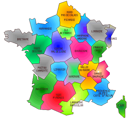  France : carte des différentes régions!fleur U76j9b10