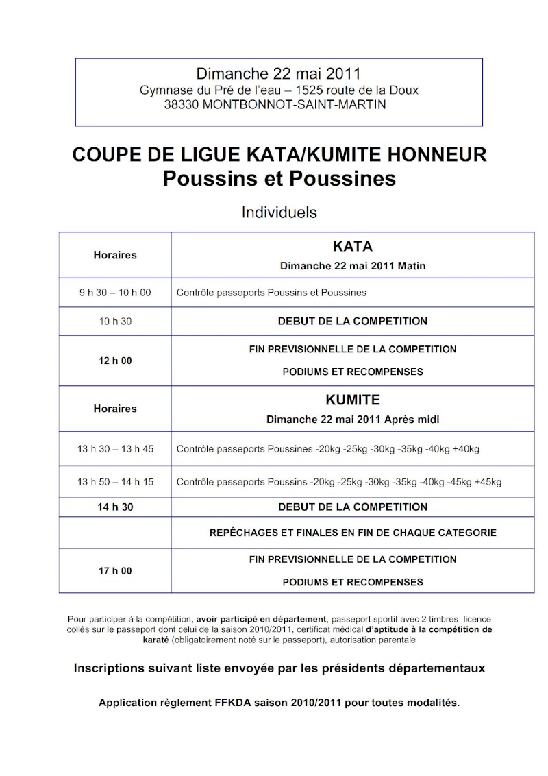 coupe de Ligue kata kumité Poussins- Poussines Honneur du 22 mai 2011 _coupe10