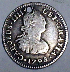 1/2 real de Carlos IIII (México, 1798 d.C) Medio_10