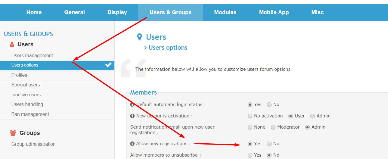 phpbb2 - Administrators have forbidden any new members. PROBLEM Scree908