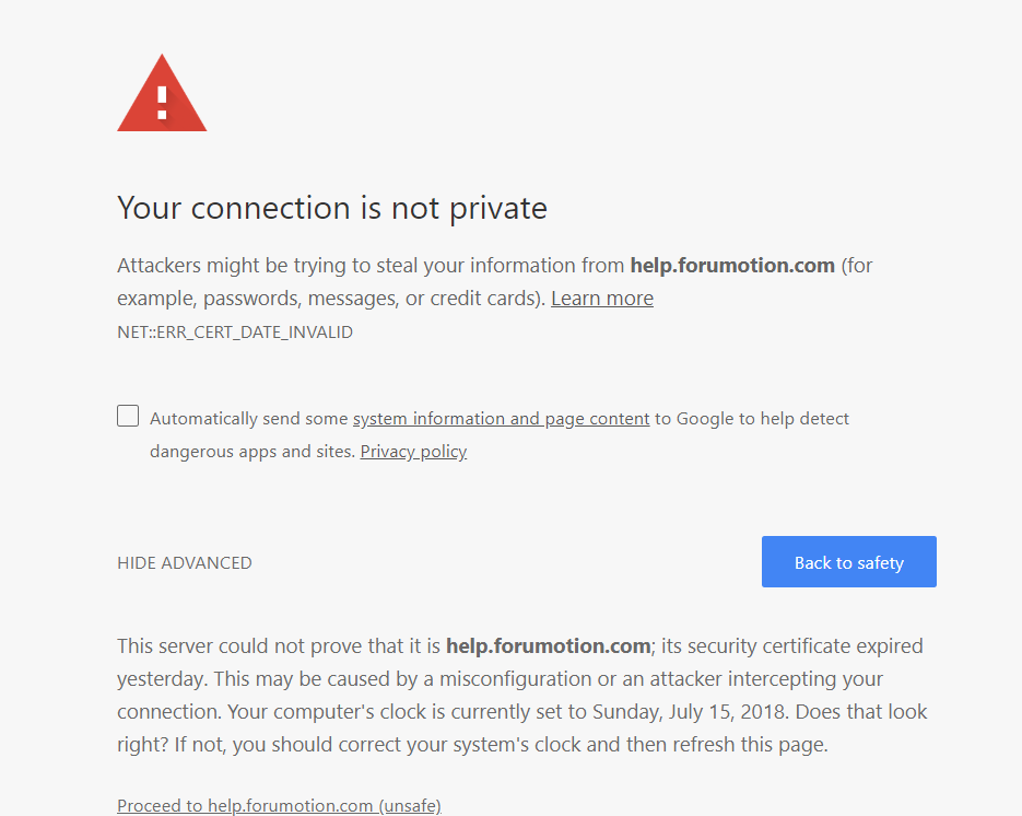 [ONLY TOPIC]Google Warning That Site Is Unsafe And Certificate Error Screen95