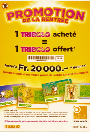 ticket promotionnel étranger Tribol10