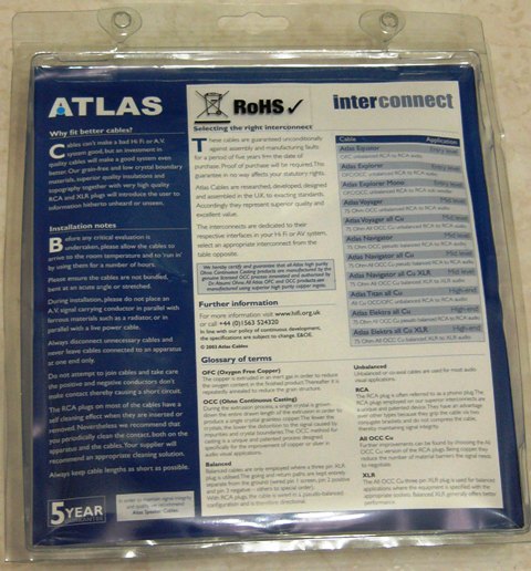 Atlas Equator Superior Interconnect 0.5M (Used) SOLD Atlass14