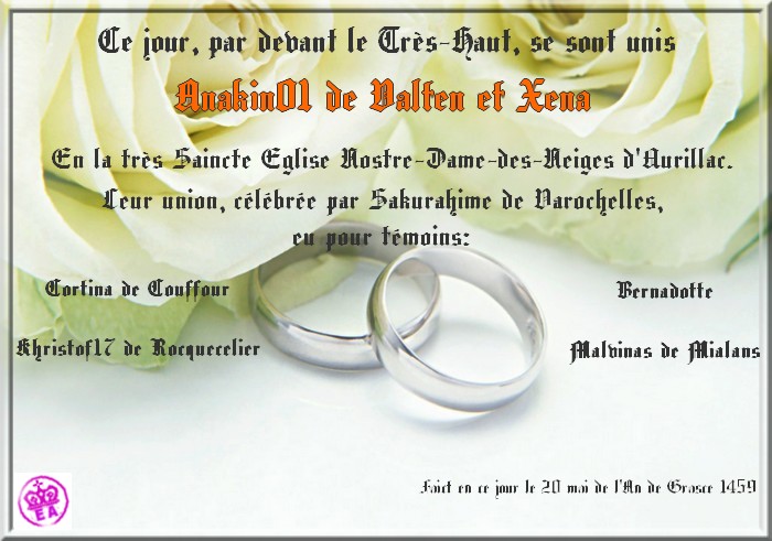 Anakin et Xena => Mariage le 20 Mai 1459 - Page 4 Certif12