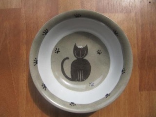 Bols à croquettes ou à eau pour chat, en porcelaine peinte à la main Bol2410
