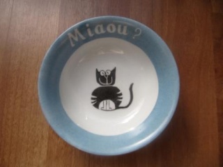 Bols à croquettes ou à eau pour chat, en porcelaine peinte à la main Bol5710