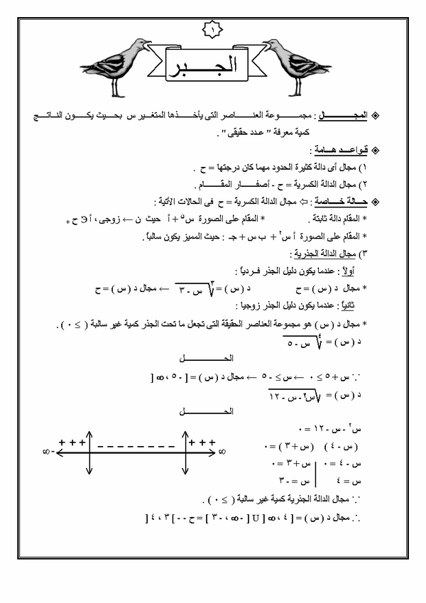 مذكرة فى شرح الجبر  110