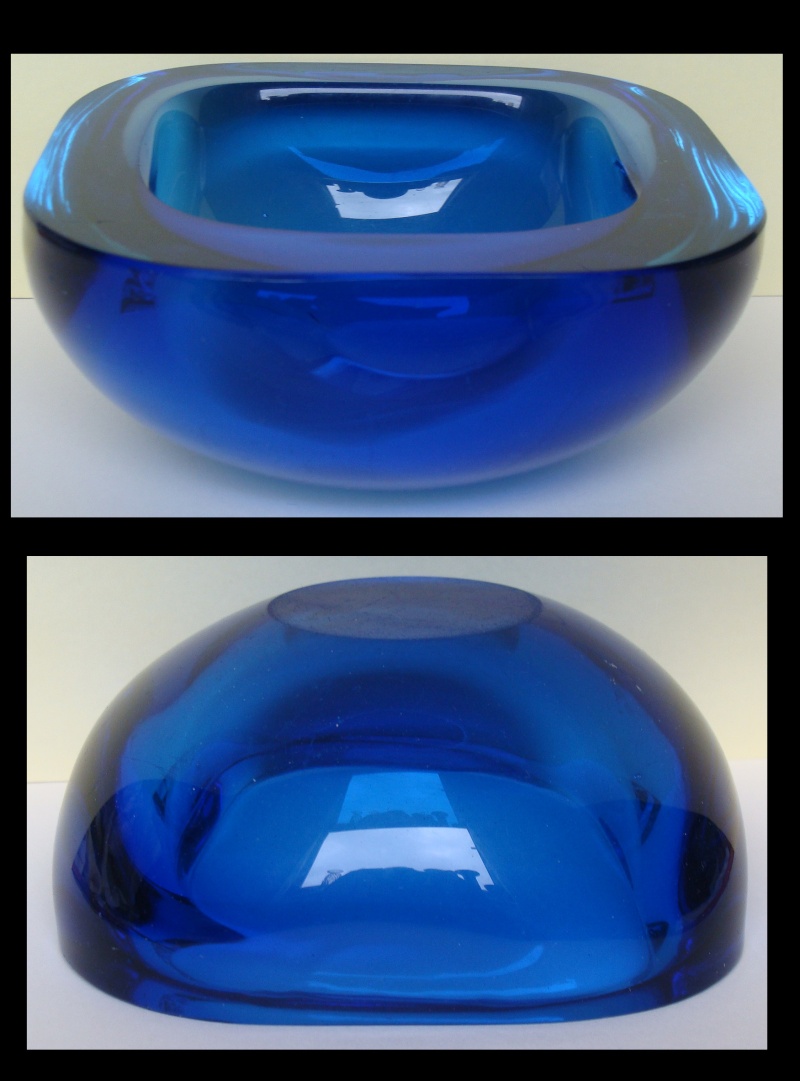 Large Blue Heavy Glass Bowl = ID: Murano 311