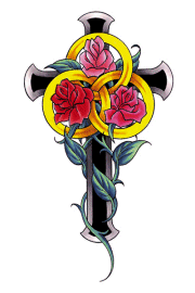 Крест с розой 45954310