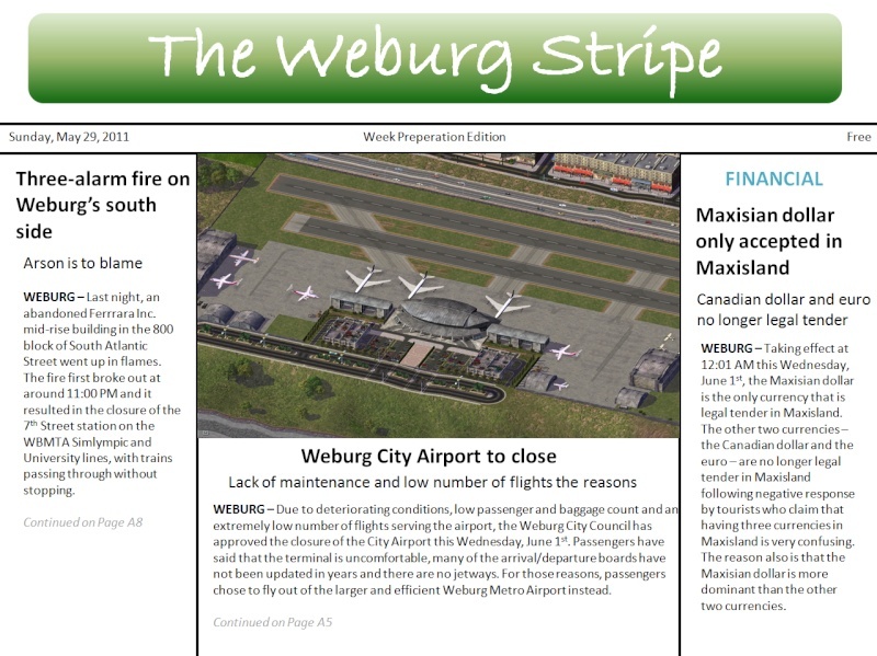 The Weburg Stripe, Maxisland's Most Read Newspaper Weburg13