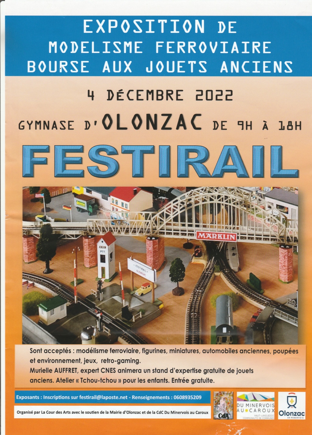 Bourse de jouets anciens et exposition ferroviaire d'OLONZAC le 04 DECEMBRE 2022 Festir10