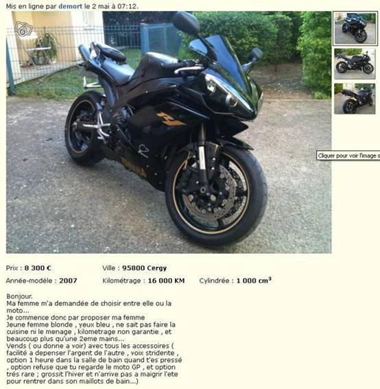 y'en a qui savent vendre Moto10