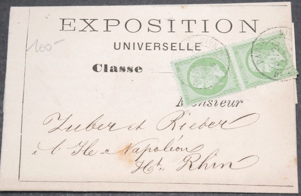 Lette imprimée exposition universelle 1867 du mois de janvier.  205_0013