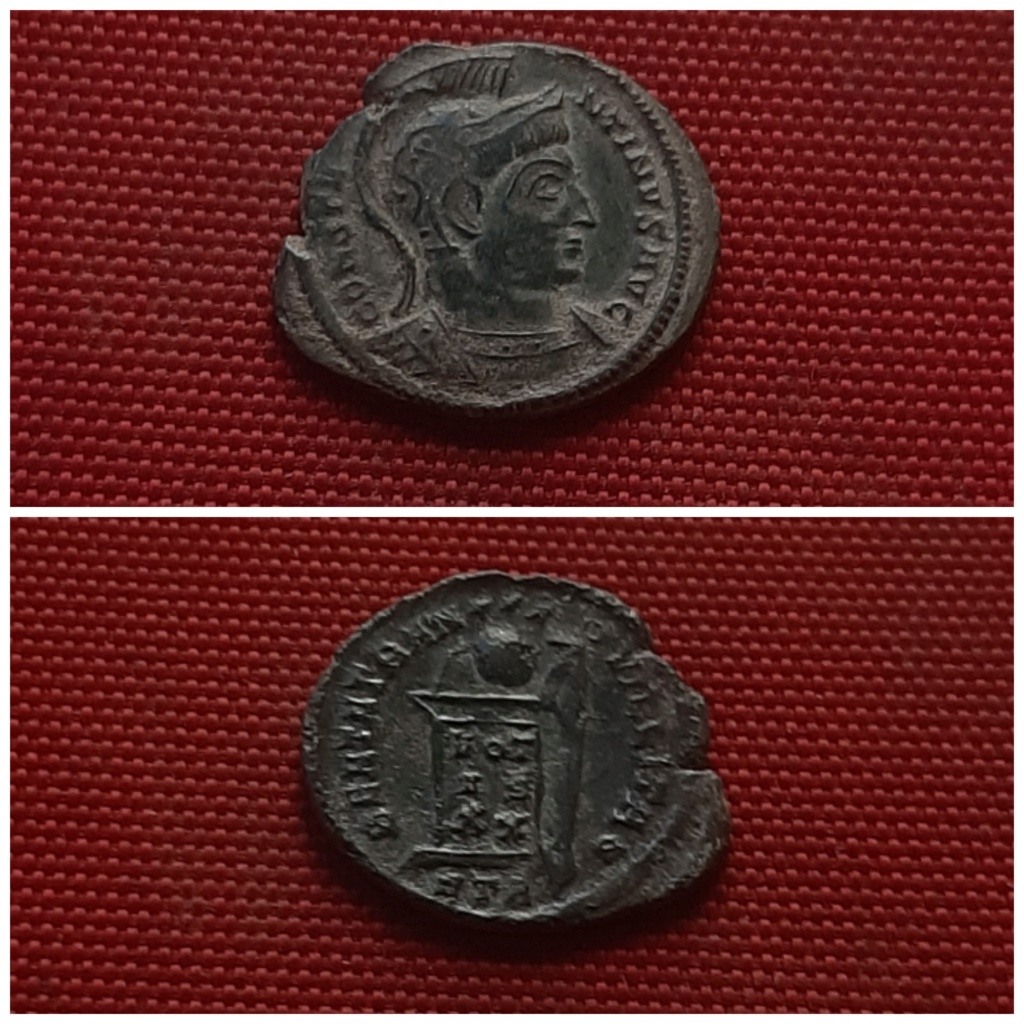 AE3 o Centenional de Constantino I. BEATA TRANQVILLITAS. Trier Picsar12