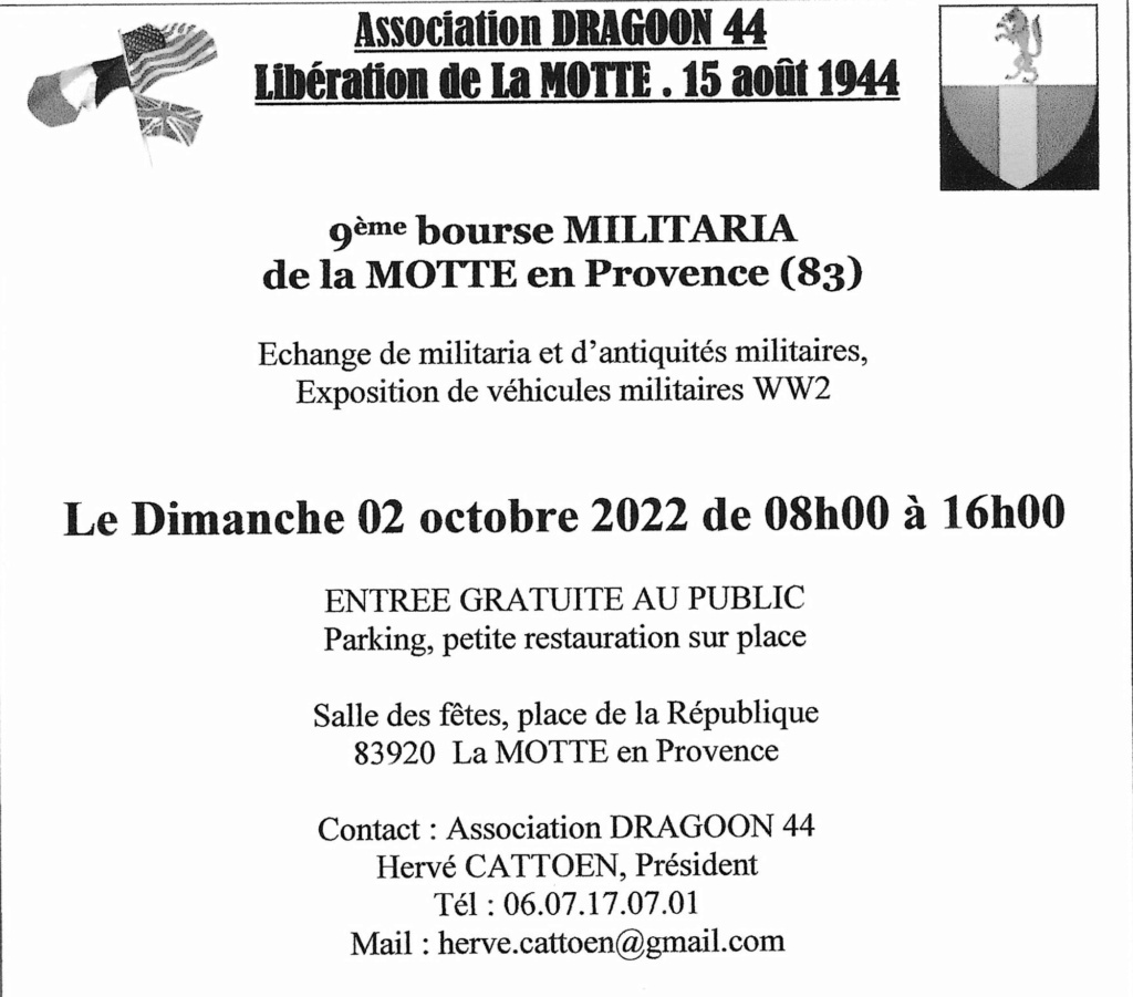 Bourse militaria LA MOTTE en Provence du 02 octobre 2022 2022-011