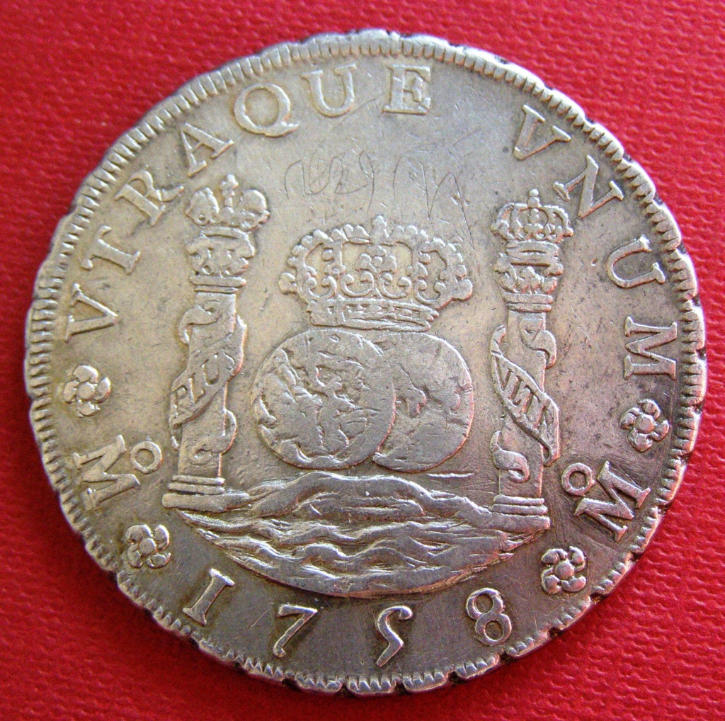 8 reales "columnarios" 1758. Fernando VI. Méjico. Ref71c14