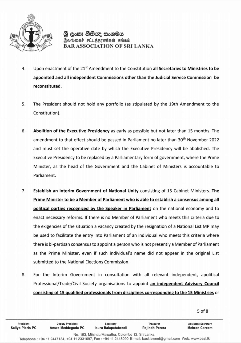 srilanka - BASL proposal not likely to resolve the current economic crisis! 511