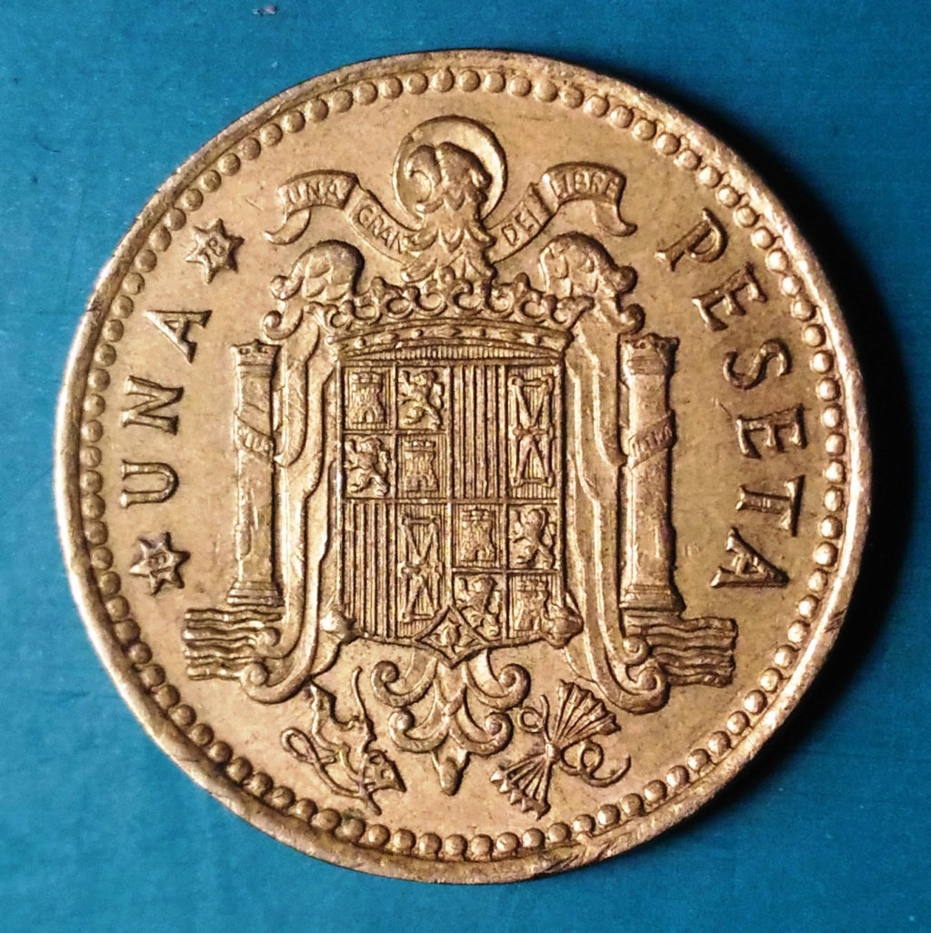 Moneda de una peseta de 1978 acuñada solo por el reverso P_202012