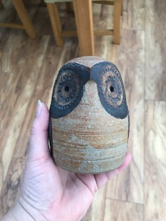 Owl pottery money box - Keith Hall, KH mark   26664710