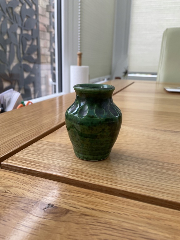 Vintage small green mini vase - PD mark 3aa75a10