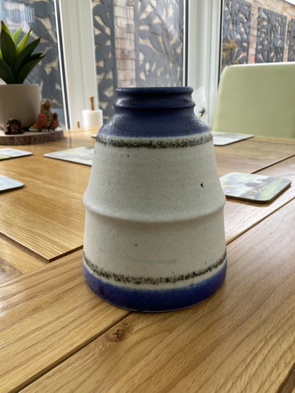 Stoneware white & blue vase  Img_9012