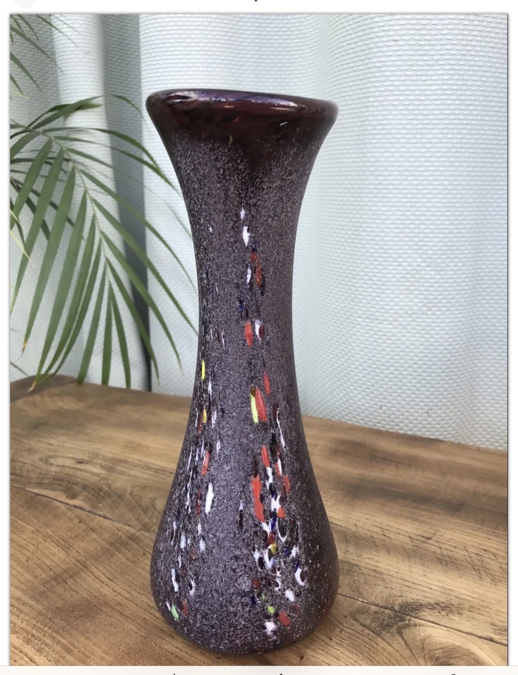 Textured Mid-Century Glass Vase  Img_9611