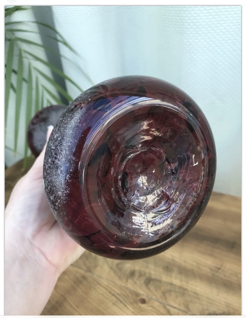 Textured Mid-Century Glass Vase  Img_9612
