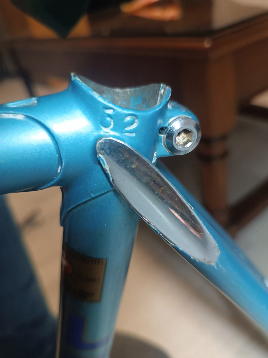 Vélo artisanal bleu en Columbus monté en campa nuovo / super record (restauration terminée) Img_2550