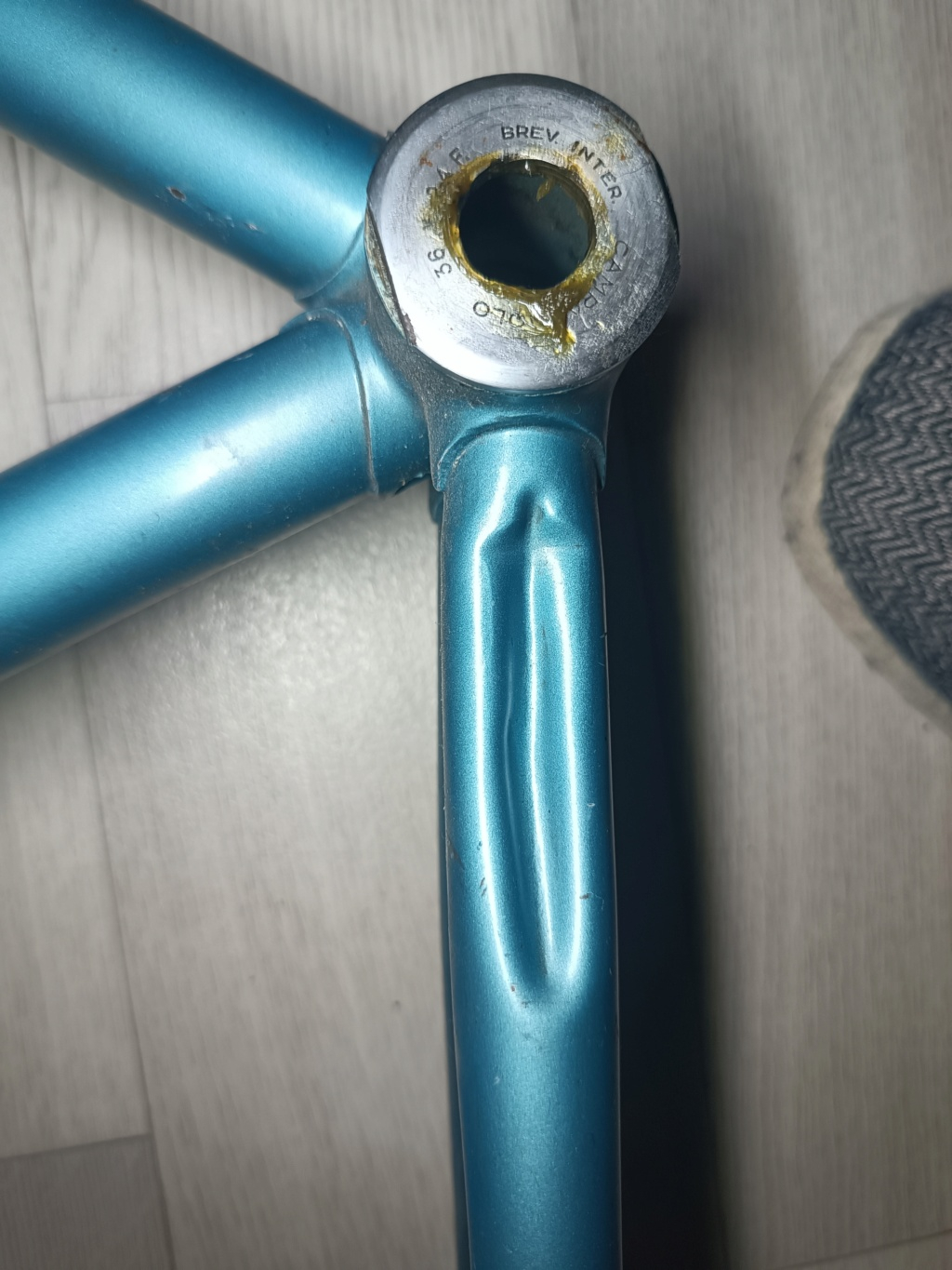Vélo artisanal bleu en Columbus monté en campa nuovo / super record (restauration terminée) Img_2558