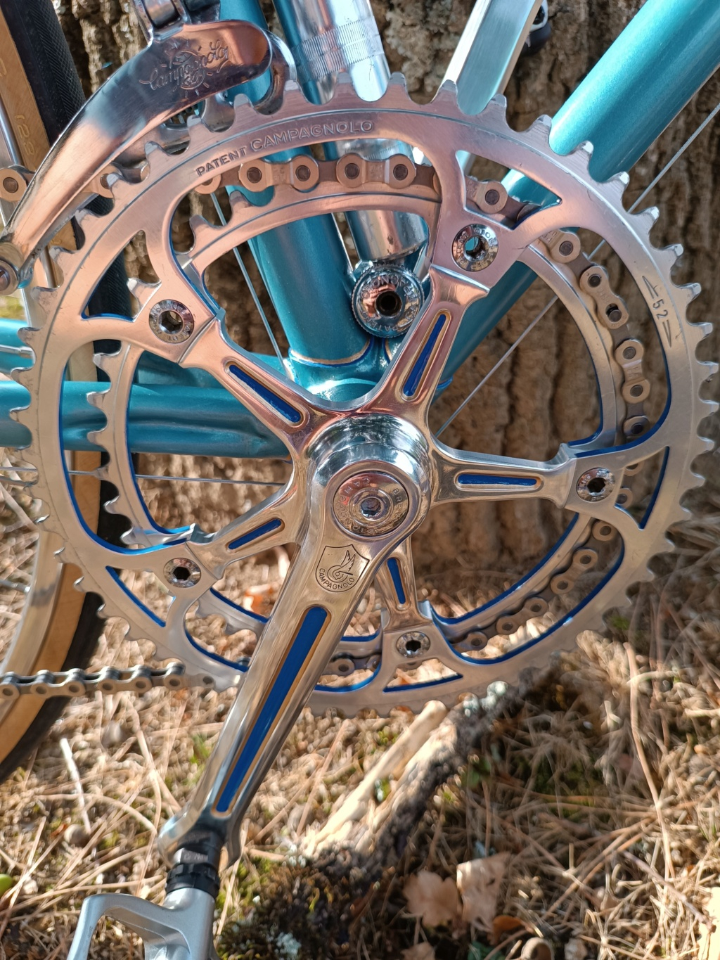 Vélo artisanal bleu en Columbus monté en campa nuovo / super record (restauration terminée) Img_2573