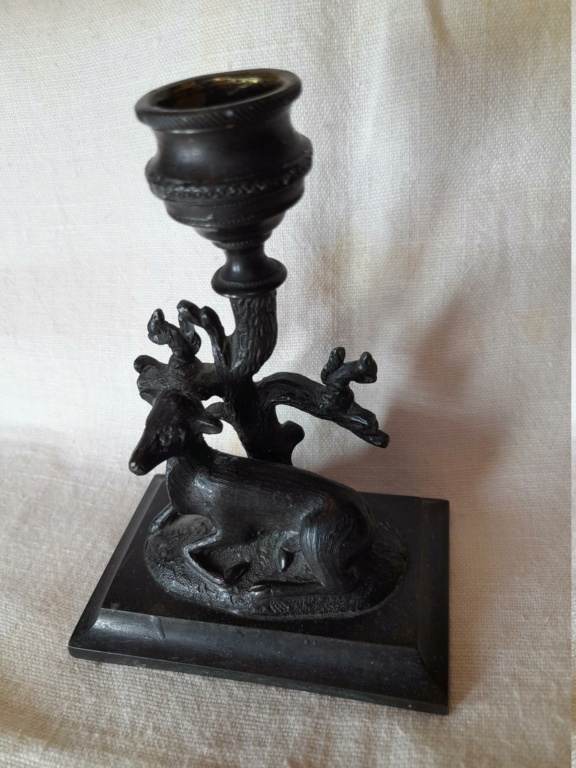 Ornate candlestick with deer and squirrels Candle12