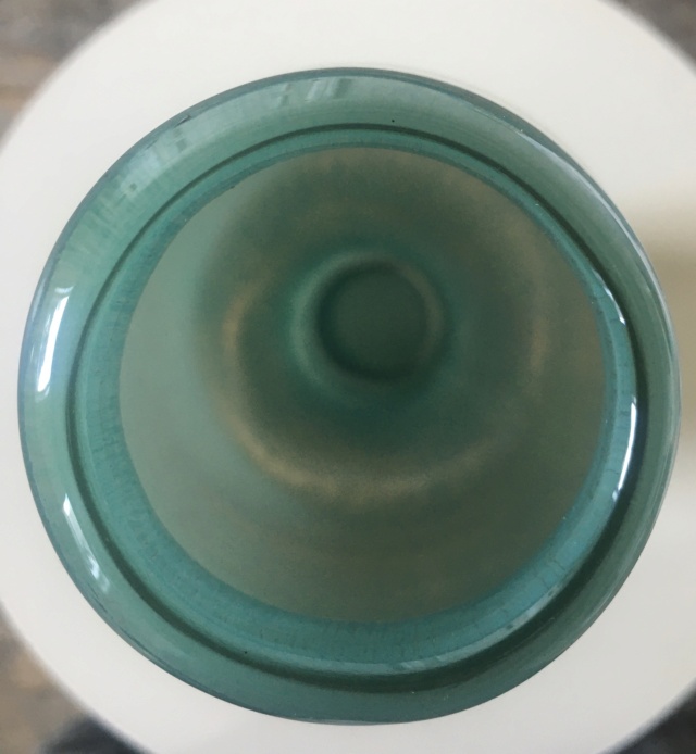 Verdigris lustred handblown vase. Modernist form. No sig. Would like to ID 275cb210