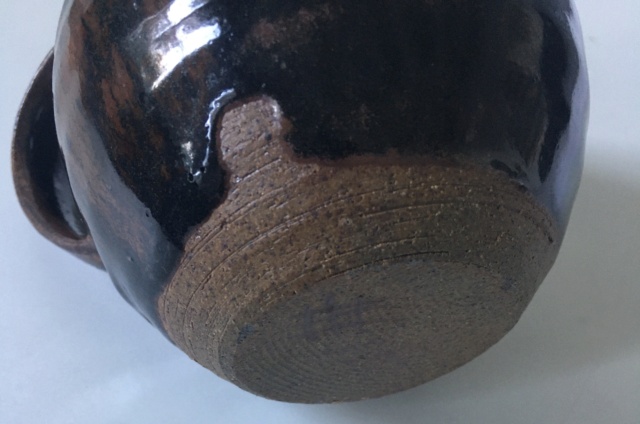 Small tenmoku jug. Poss sig with cross-hatch symbol to base. Trying to ID 6f8c6310