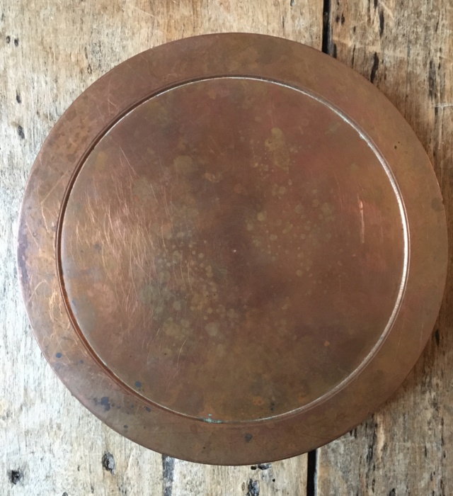 Copper and Brass Small Shallow Dish. No marks  9020b810