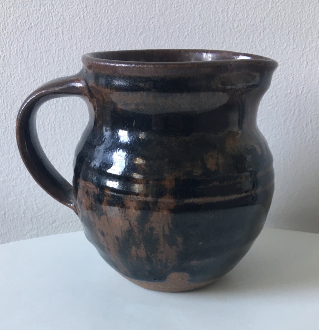 Small tenmoku jug. Poss sig with cross-hatch symbol to base. Trying to ID F7f54710