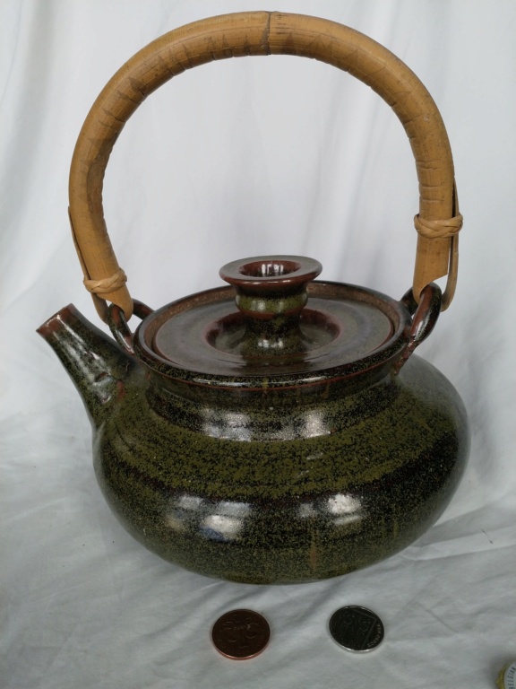 Beautiful Green Teapot with Bamboo Handle, signed McDonald  Img_2013