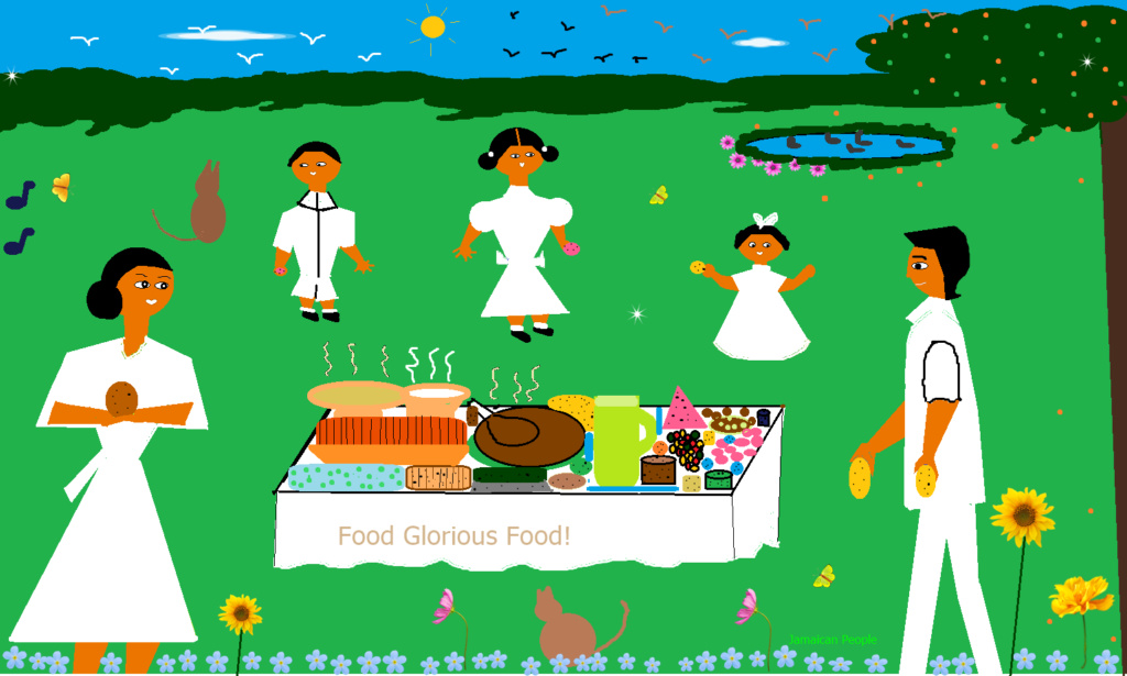 Jamaican all white family feast on WordPress Angels11