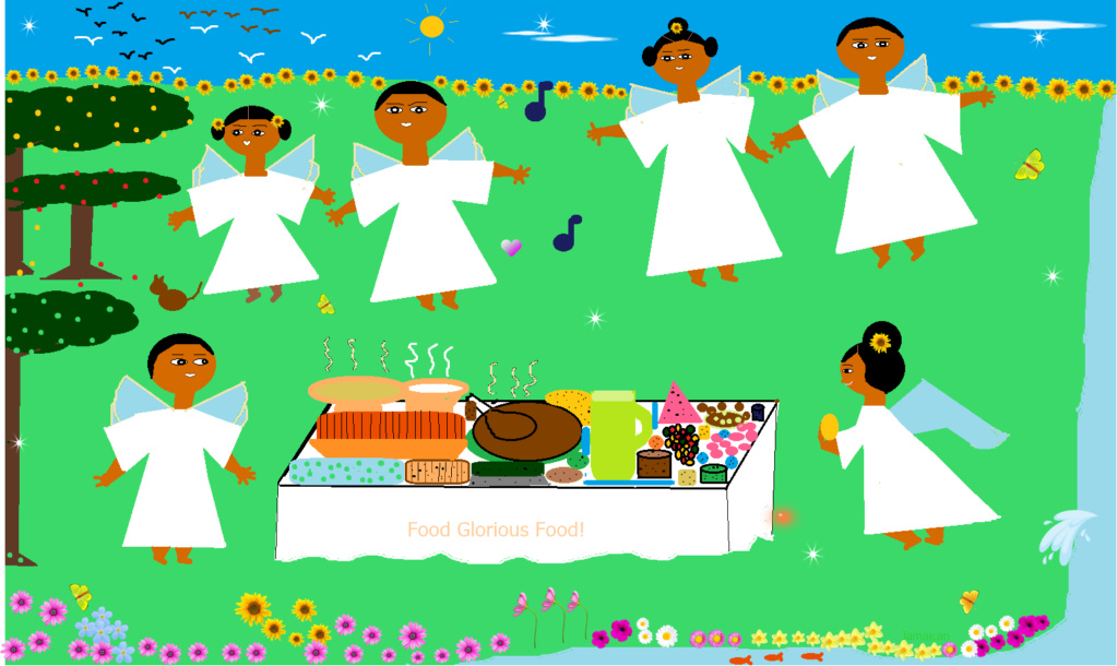 Jamaican cute little angels feast in the sunshine Jama1261