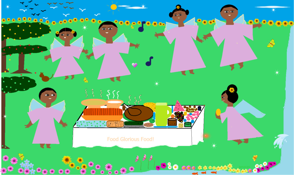 Jamaican cute little angels feast in the sunshine Jama1264