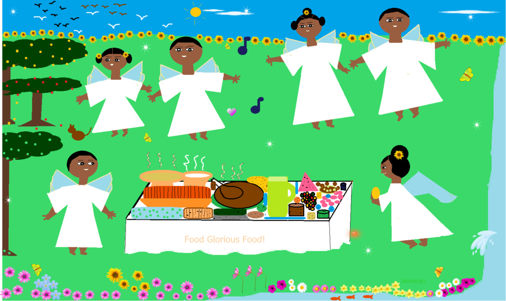Jamaican cute little angels feast in the sunshine Jama1269