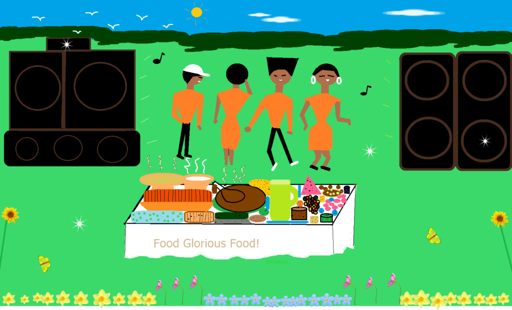 Jamaican garden party feast on WordPress Jama1280