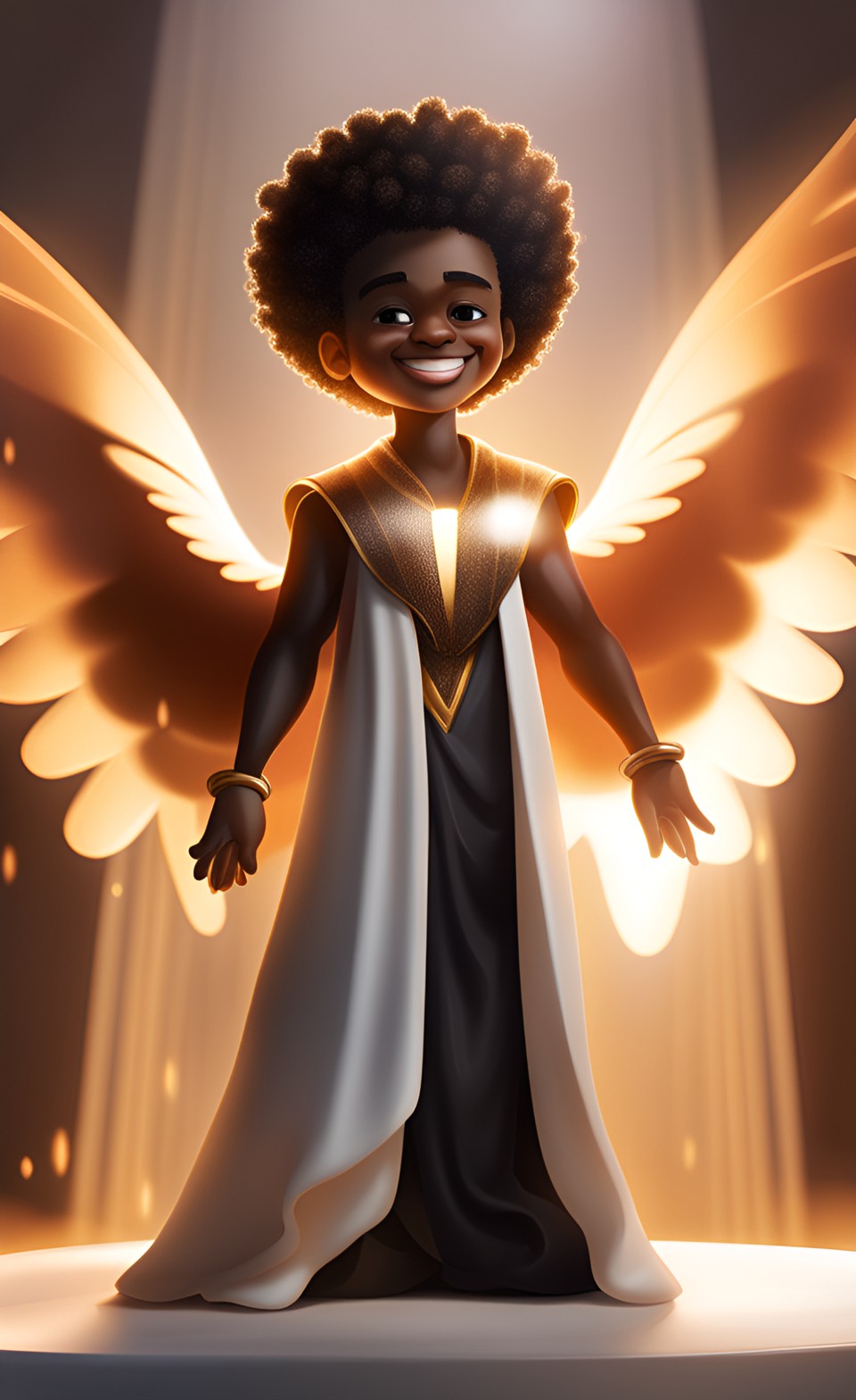Jamaican anime angel smiling Jamai116